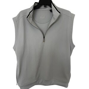 Callaway Mens Golf Vest Sleeveless Quarter Zip Pullover Light Gray Size XL